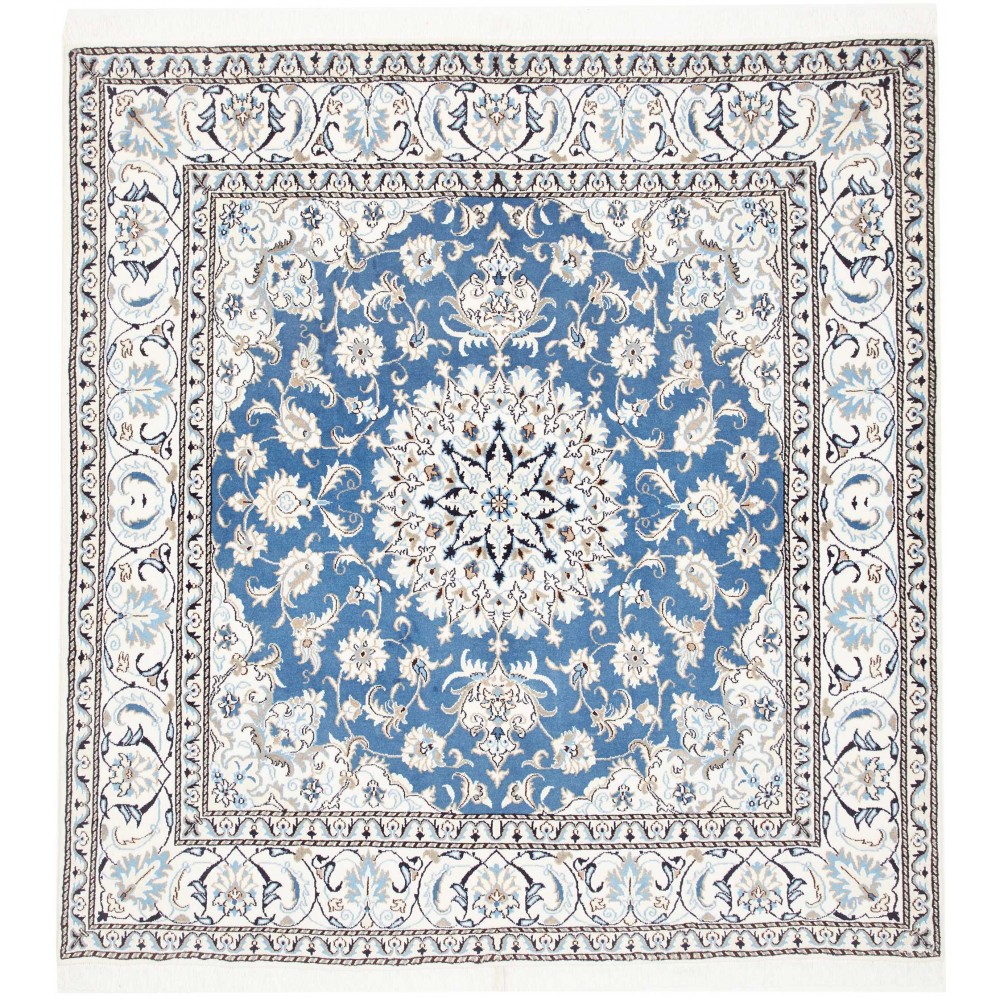 Tappeto Nain Kashmar Persia azzurro grigio 193x205