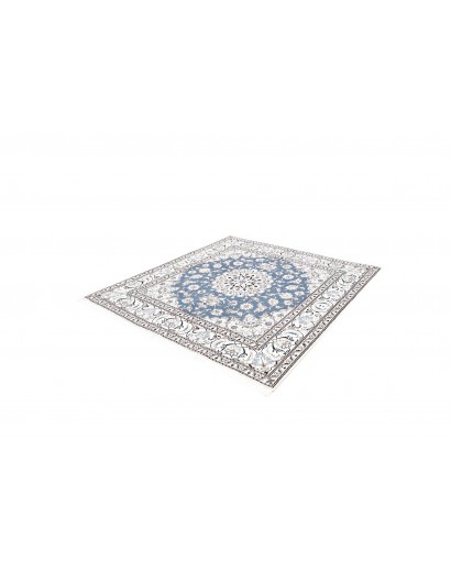Tappeto Nain Kashmar Persia azzurro grigio 193x205