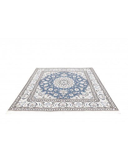 Tappeto Nain Kashmar Persia azzurro grigio 193x205