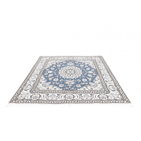Tappeto Nain Kashmar Persia azzurro grigio 193x205