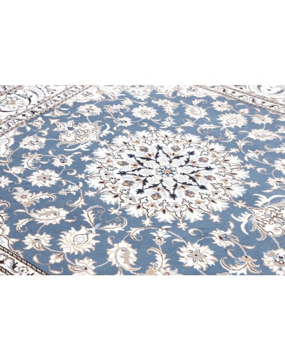 Tappeto Nain Kashmar Persia azzurro grigio 193x205