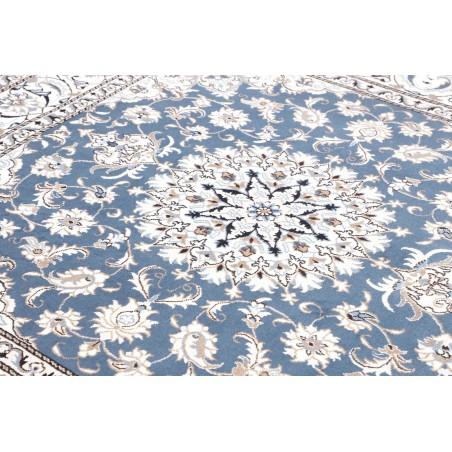 Tappeto Nain Kashmar Persia azzurro grigio 193x205