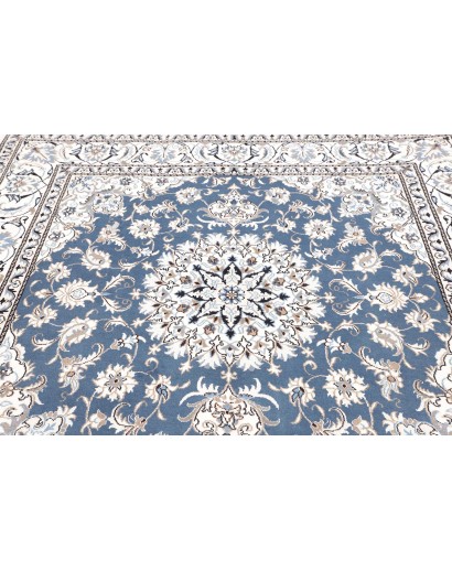 Tappeto Nain Kashmar Persia azzurro grigio 193x205
