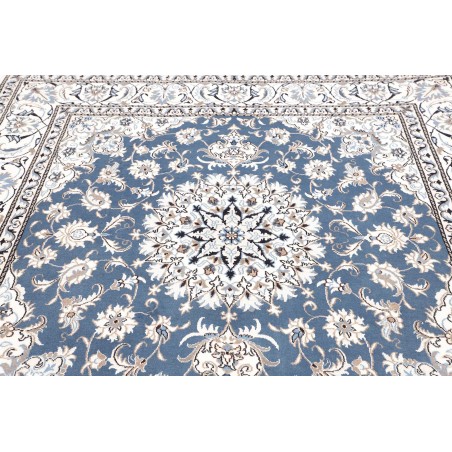 Tappeto Nain Kashmar Persia azzurro grigio 193x205