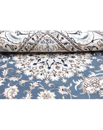 Tappeto Nain Kashmar Persia azzurro grigio 193x205