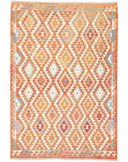 Tappeto Kilim Afghanistan bianco marrone 173x249