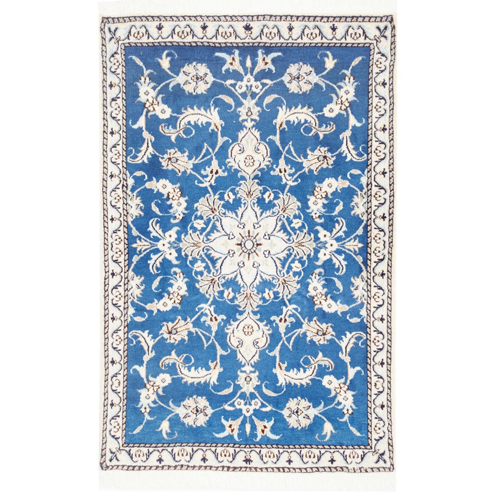 Tappeto Nain Kashmar Persia blu 90x147