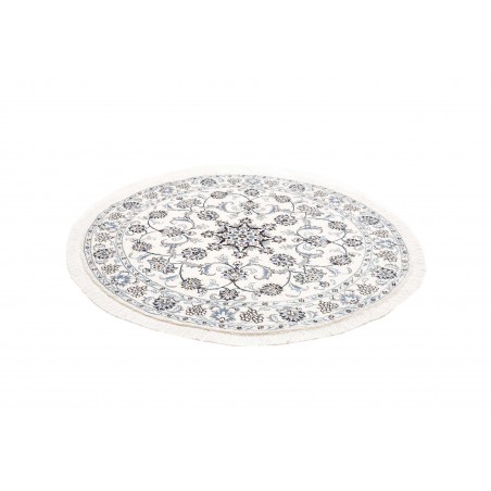 Tappeto Nain Kashmar Persia bianco azzurro 140x142
