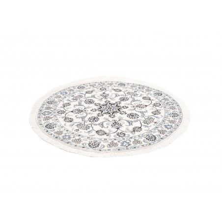 Tappeto Nain Kashmar Persia bianco azzurro 140x142