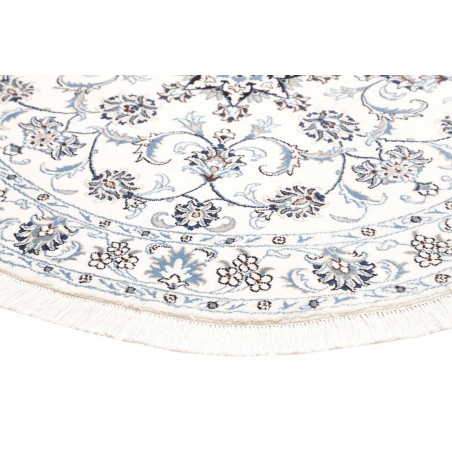 Tappeto Nain Kashmar Persia bianco azzurro 140x142