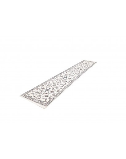 Tappeto Nain Kashmar Persia bianco grigio 77x380