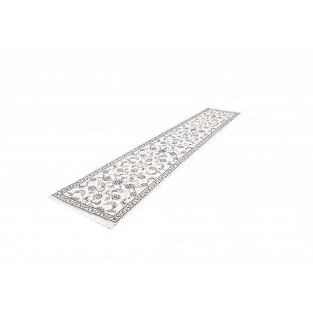 Tappeto Nain Kashmar Persia bianco grigio 77x380