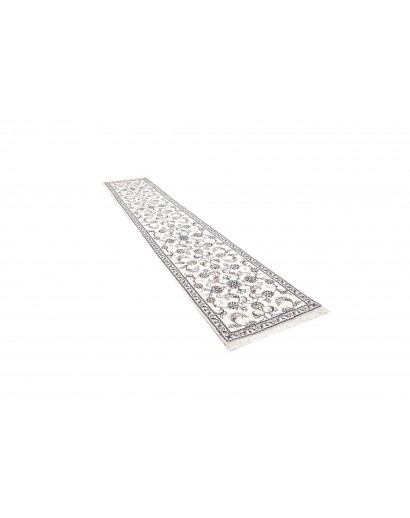 Tappeto Nain Kashmar Persia bianco grigio 77x380