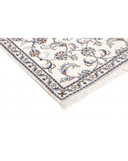Tappeto Nain Kashmar Persia bianco grigio 77x380
