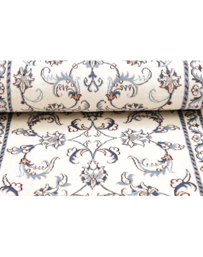 Tappeto Nain Kashmar Persia bianco grigio 77x380