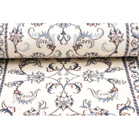 Tappeto Nain Kashmar Persia bianco grigio 77x380
