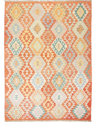 Tappeto Kilim Afghanistan giallo rosso 178x240