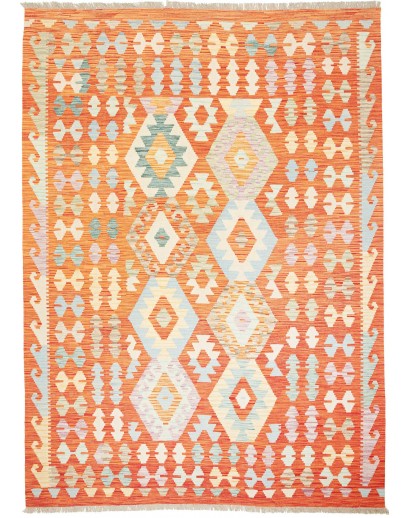 Tappeto Kilim Afghanistan marrone giallo 176x240