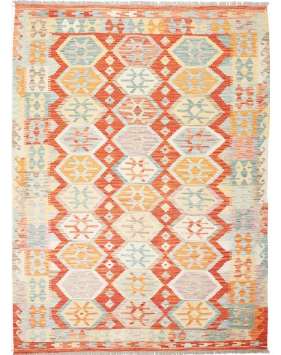 Tappeto Kilim Afghanistan bianco arancione 176x240