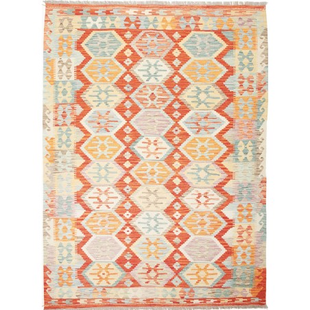 Tappeto Kilim Afghanistan bianco arancione 176x240
