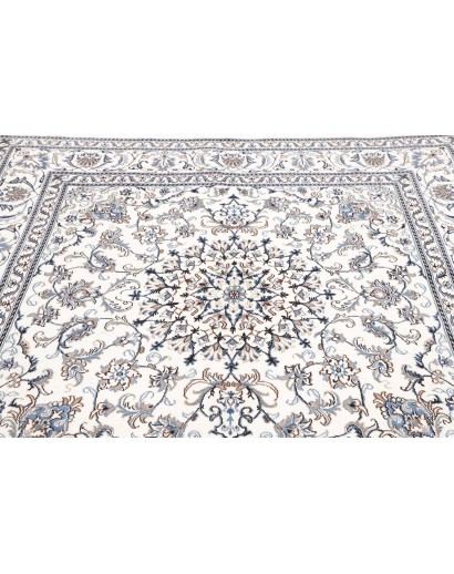 Tappeto Nain Kashmar Persia beige azzurro 194x200