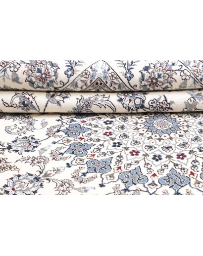 Tappeto Nain Kashmar Persia beige azzurro 245x350