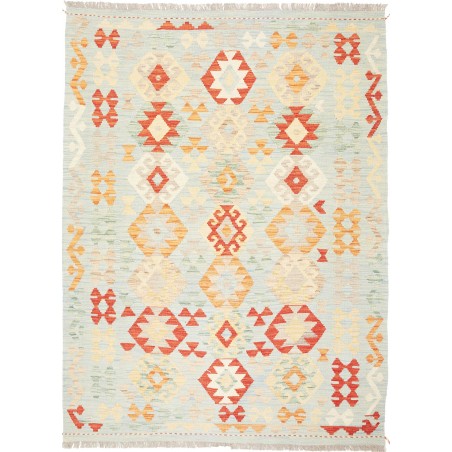 Tappeto Kilim Afghanistan bianco rosso 150x196