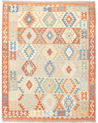 Tappeto Kilim Afghanistan bianco rosso 156x202
