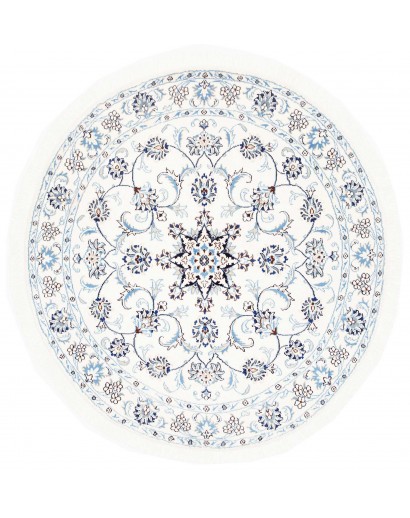 Tappeto Nain Kashmar Persia bianco azzurro 145x145