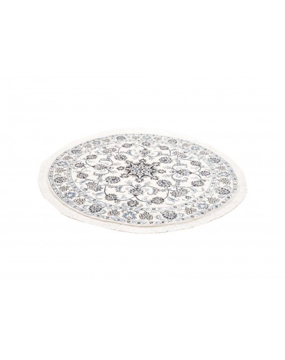 Tappeto Nain Kashmar Persia bianco azzurro 145x145