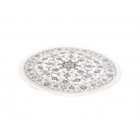 Tappeto Nain Kashmar Persia bianco azzurro 145x145