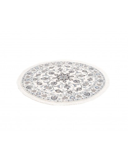 Tappeto Nain Kashmar Persia bianco azzurro 145x145