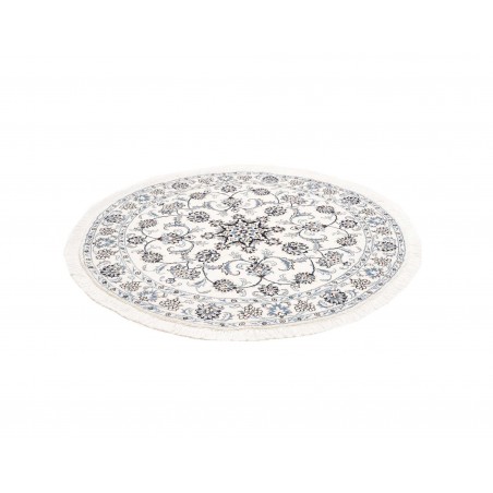 Tappeto Nain Kashmar Persia bianco azzurro 145x145