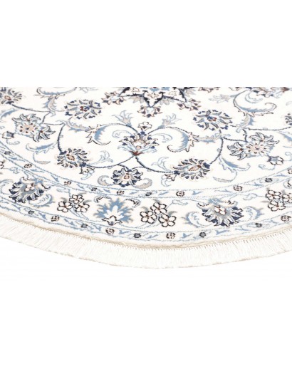 Tappeto Nain Kashmar Persia bianco azzurro 145x145