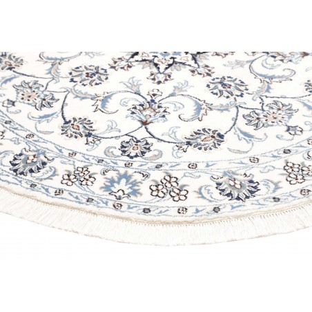 Tappeto Nain Kashmar Persia bianco azzurro 145x145