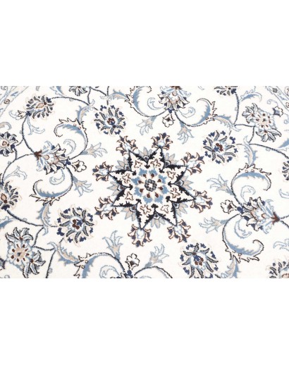 Tappeto Nain Kashmar Persia bianco azzurro 145x145