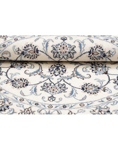 Tappeto Nain Kashmar Persia bianco azzurro 145x145