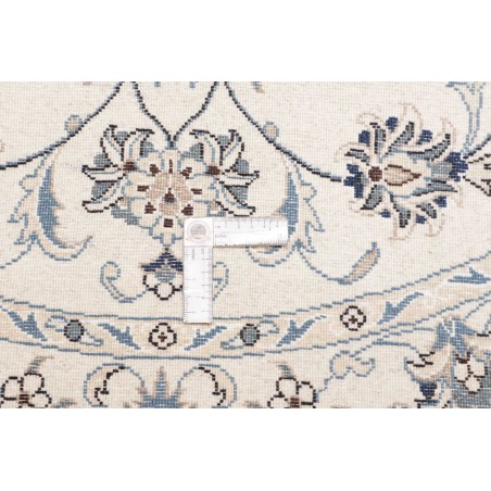 Tappeto Nain Kashmar Persia bianco azzurro 145x145