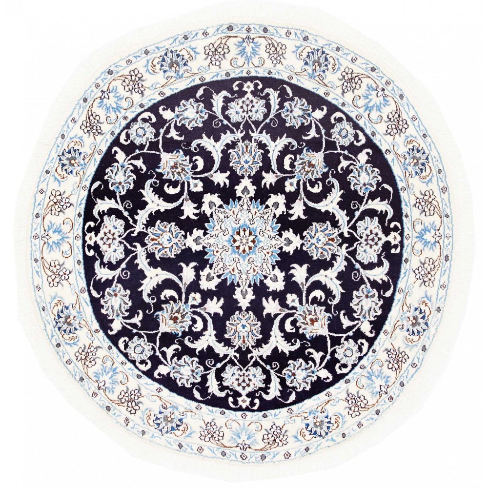 Tappeto Nain Kashmar Persia bianco grigio 140x145