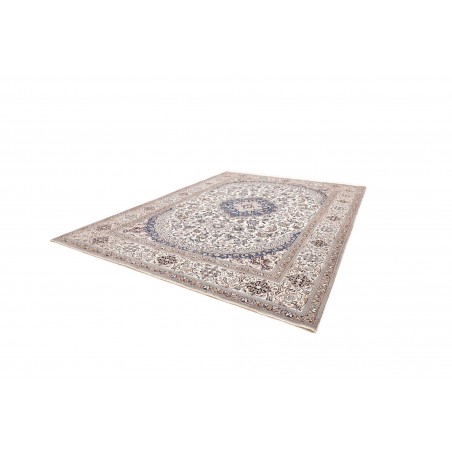 Tappeto Nain Kashmar Persia bianco azzurro 304x398
