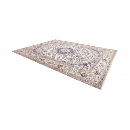 Tappeto Nain Kashmar Persia bianco azzurro 304x398