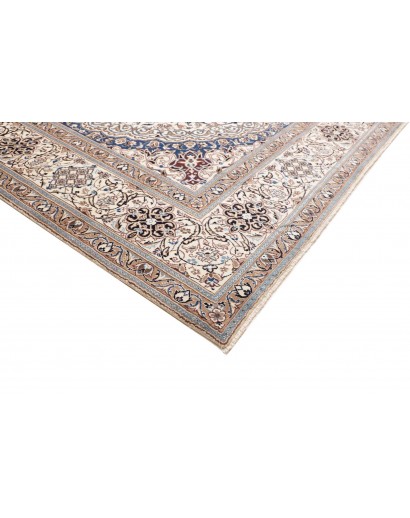 Tappeto Nain Kashmar Persia bianco azzurro 304x398