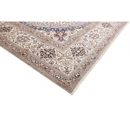 Tappeto Nain Kashmar Persia bianco azzurro 304x398