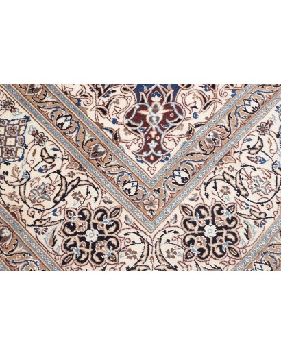 Tappeto Nain Kashmar Persia bianco azzurro 304x398