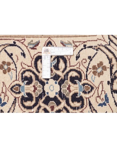 Tappeto Nain Kashmar Persia bianco azzurro 304x398