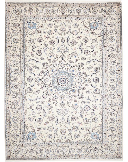 Tappeto Nain Kashmar Persia bianco grigio 286x400
