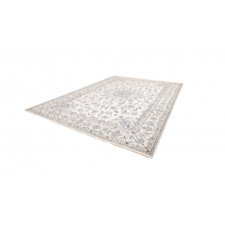 Tappeto Nain Kashmar Persia bianco grigio 286x400