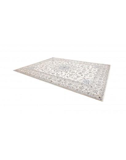 Tappeto Nain Kashmar Persia bianco grigio 286x400