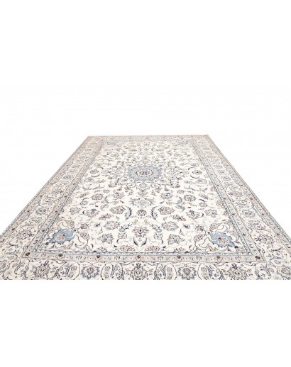 Tappeto Nain Kashmar Persia bianco grigio 286x400