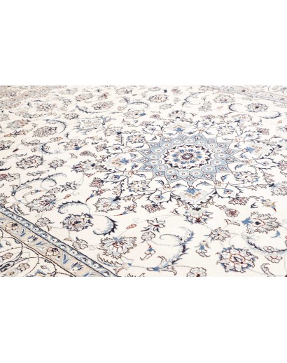 Tappeto Nain Kashmar Persia bianco grigio 286x400